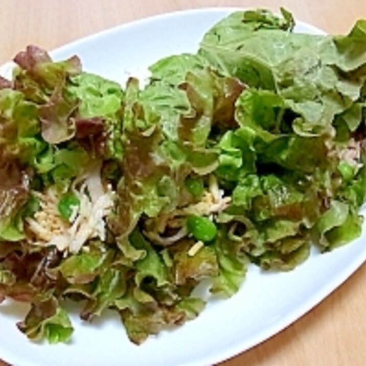 かにかまぼことチーズのサラダ野菜巻き